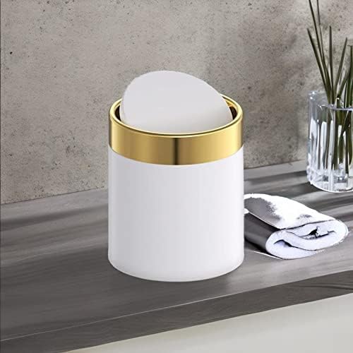 Mini Trash Can with Lid 15L White