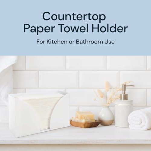SimplyImagine Countertop Paper Towel Holder - White Acrylic