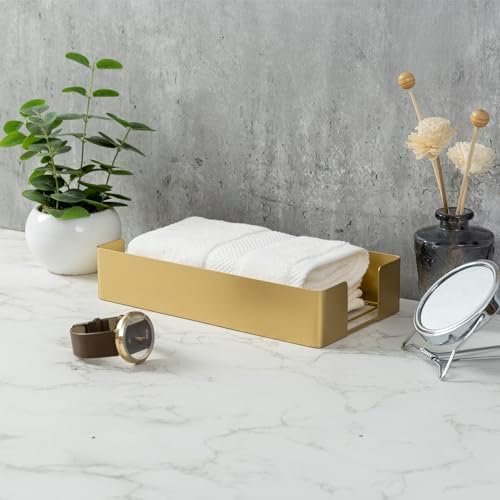 MyGift Modern Gold Tone Paper Towel Holder for Bathroom Countertop
