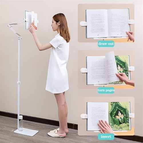 Adjustable Floor Stand for Tablet and Book Reading