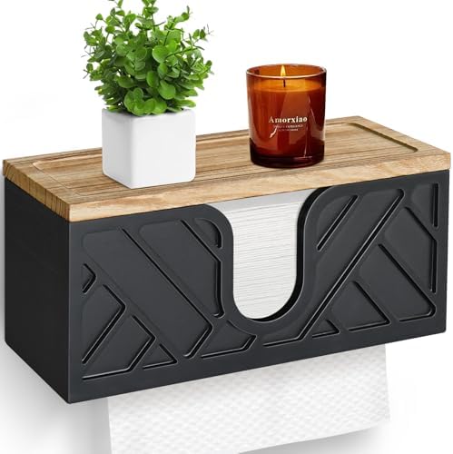 Zecela Wood Paper Towel Holder with Lid
