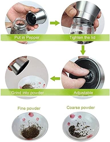 TIANYUU Salt Pepper Grinder Set with Adjustable Coarseness 1