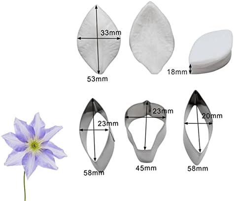 GGW Clematis Petals Fondant Mold Set 5pcs