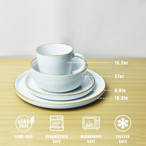 BOLIWANAY 16-Piece Ceramic Dinnerware Set for 4 1