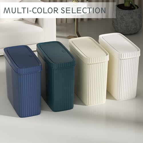 UUJOLY Small Bathroom Trash Can 24 Gallon Bluish Green