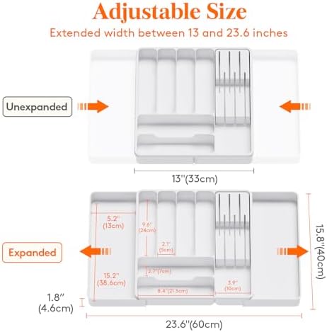 Lifewit Expandable Flatware Organizer for Kitchen Drawers
