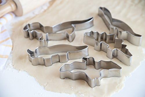 Fox Run Science Cookie Cutter Set of 5 Dinosaur Silver 1