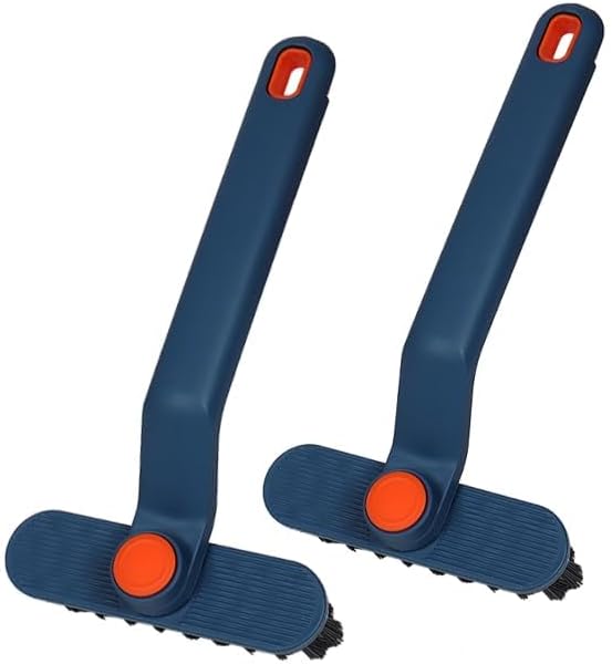 2Pcs Hard Bristle Crevice Cleaning Brush with Clip and Rotating Handle