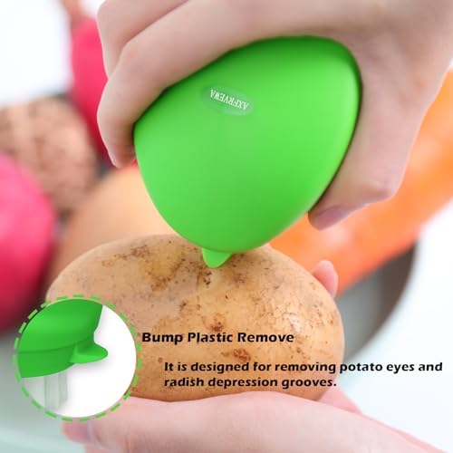 2pcs Vegetable Brush with Non-Slip Grip and Dots Remover