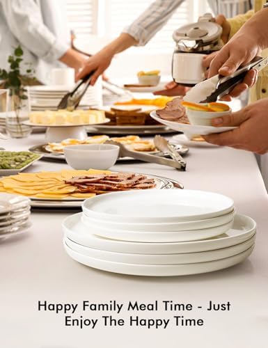 AISBUGUR 6-Piece 10-Inch Dinner Plates Set White
