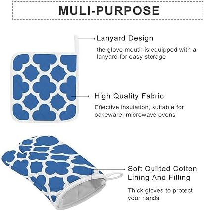 Curdesi 4PCS Oven Mitts and Pot Holders Set 1