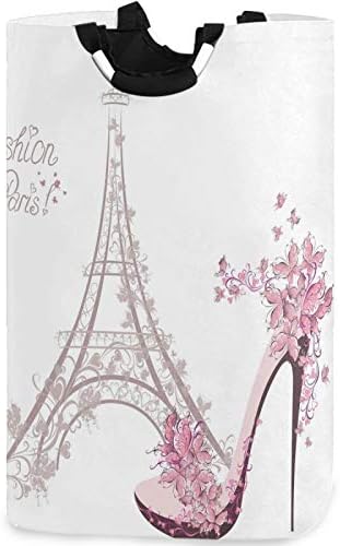 visesunny Large Capacity Laundry Hamper with Eiffel Tower Design 1