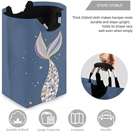 Visesunny Foldable Laundry Hamper with Gold Sparkle