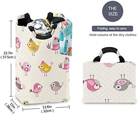 MOYYO Colorful Birds Foldable Laundry Basket