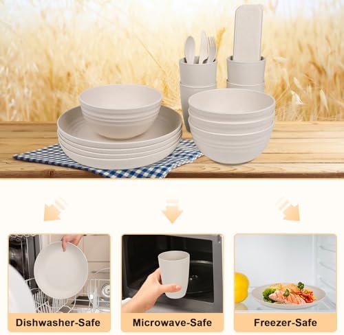 Idealic Wheat Straw Dinnerware Set 28-Piece