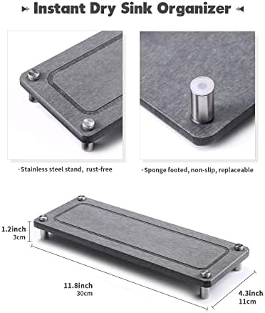 Johamoo Quick Dry Stone Sink Tray - Grey