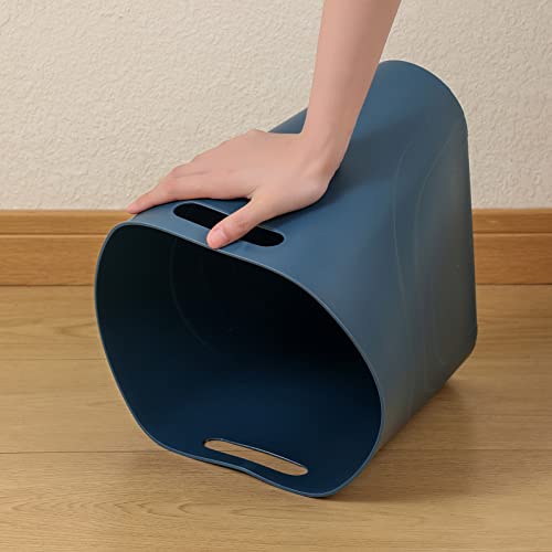 Rejomiik Small Trash Can 35 Gallon Slim Waste Basket Teal Blue