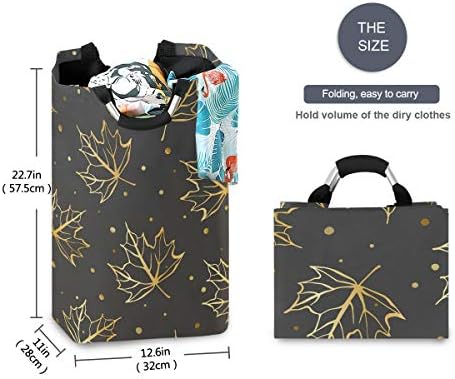Susiyo Gold Falling Leaves Laundry Basket Foldable