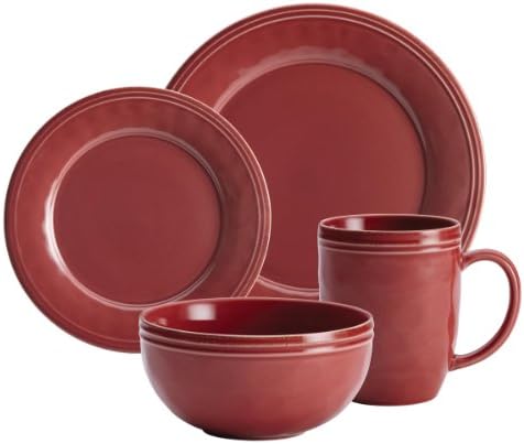 Rachael Ray Cucina 16-Piece Dinnerware Set Cranberry Red