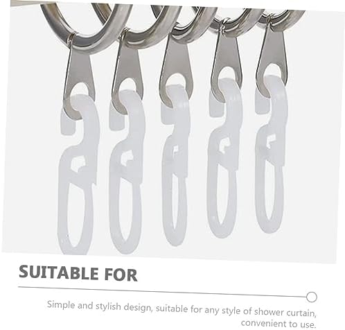 MAGICLULU 50pcs Plastic Curtain Hooks Easy Install Remove