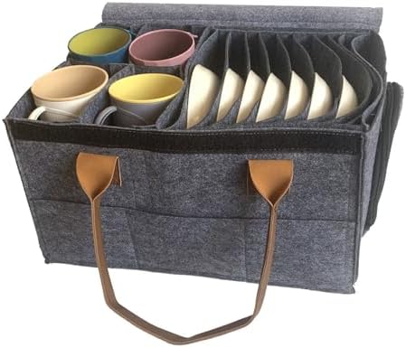 Qivine Foldable Dinner Plate Storage Box with Lids