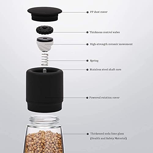 Salt and Pepper Mill Set with Adjustable Coarseness