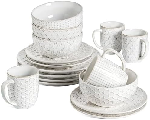 LE TAUCI 16 Piece Dinnerware Set Arctic White