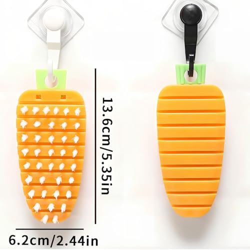 2 PCS Bendable Vegetable Cleaning Brush Set Orange