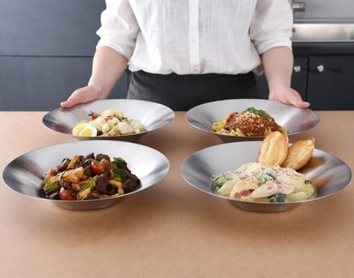 WAGENSTEIGER 4-Piece Brushed Stainless Steel Plates Set