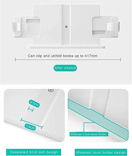 Adjustable Book Stand with Clamp 360 Rotating and 150 Angle