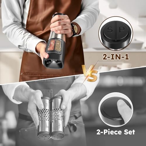 USB Rechargeable 2 in 1 Salt Pepper Grinder Set