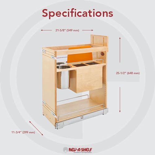 Rev-A-Shelf 11 Inch Base Pullout Cabinet Organizer