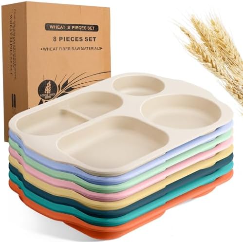Vesici 8 Pcs 12 Inch Multicolor Divided Plates