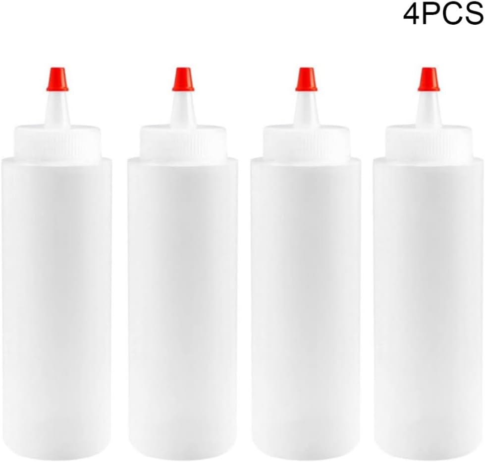 Pineeseatile 240ml Condiment Squeeze Bottles 4PCS 1