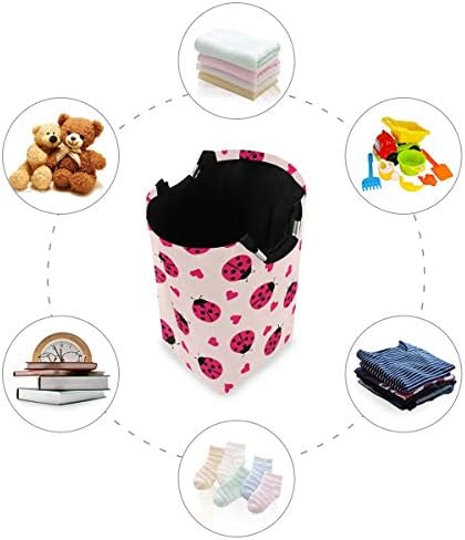 MOYYO Foldable Laundry Basket with Handles and Unique Ladybug Design 1