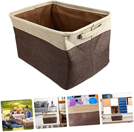 Folding Wicker Storage Basket with Lid for Home Organization 1