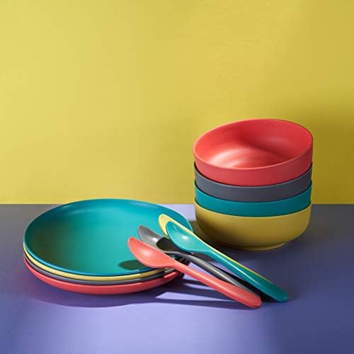 GET FRESH Bamboo Kids Plates 4-Pack Set