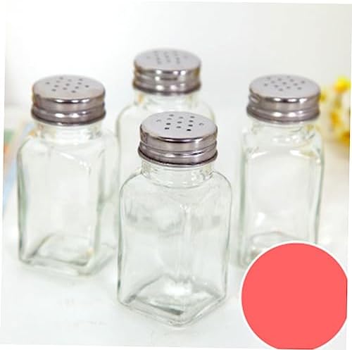 BIUDECO Square Glass Condiment Bottles with Screw Lid