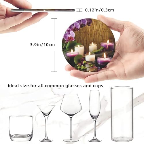 6Pcs Leather Drink Coasters with Holder