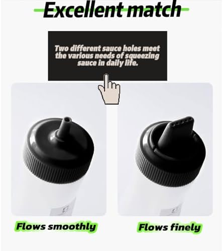 2 Packs 12-Ounce Salad Ketchup Squeeze Bottles with Black Design