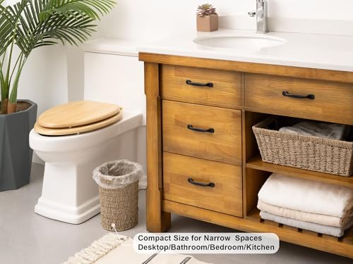StorageWorks Wicker Trash Can Small Seagrass Waste Basket for Home