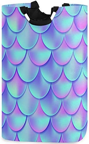 visesunny Magic Mermaid Scale Laundry Hamper Basket