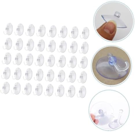 ABOOFAN 40pcs Suction Cup Hooks for Bathroom Towels Clothes Accessories