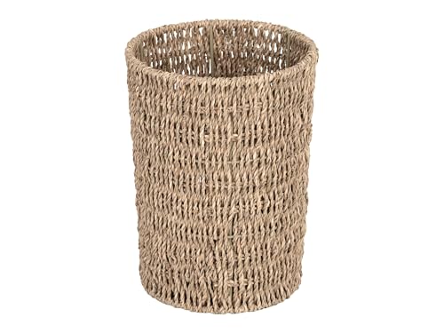 StorageWorks Wicker Trash Can Small Seagrass Waste Basket for Home