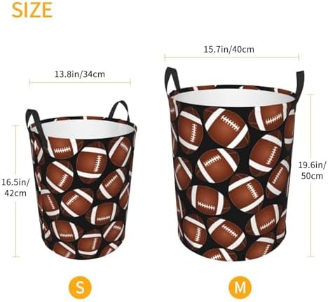 American Football Laundry Hamper with Handles - Large Collapsible