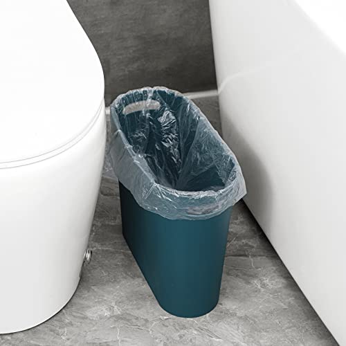 Rejomiik Small Trash Can 35 Gallon Slim Waste Basket Teal Blue