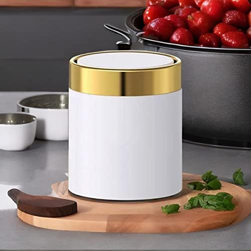 Mini Trash Can with Lid 15L White