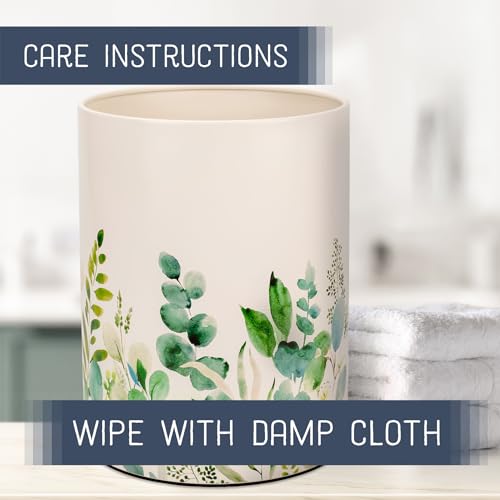 NAT AND JULES Round 95 x 8 Iron Wastebasket with Floral Design