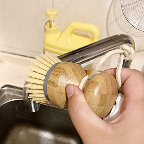 DREZUR Sicastar Mini Bamboo Dish Scrub Brush 2 Pack