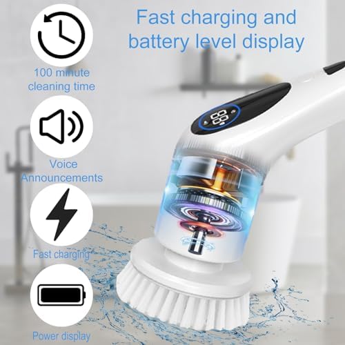 COMUSTER Electric Spin Scrubber with 9 Brush Heads 1